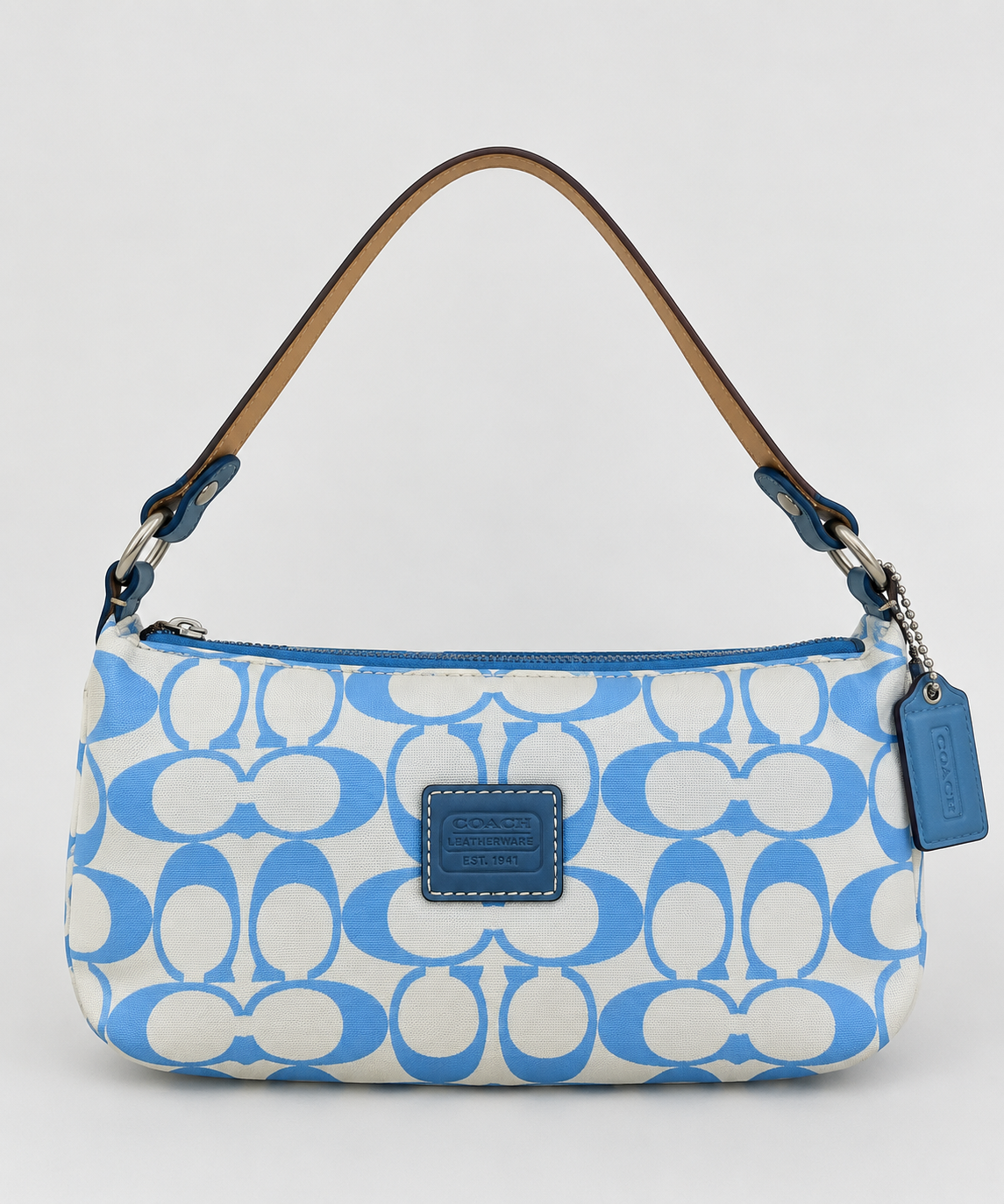 COACH blue, signature hobo bag